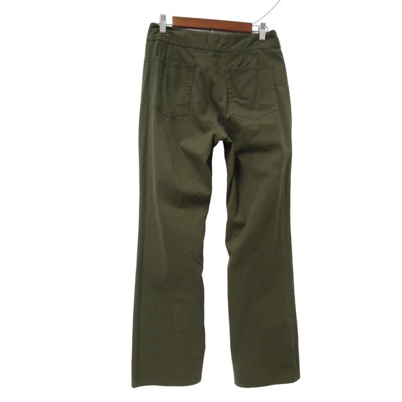 Chicos Womens Chino Pants 1/M Olive Green 5 Pocket Bootcut High Waisted Career - Picture 2 of 5